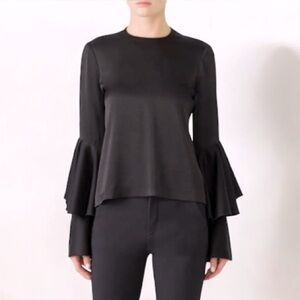 Galvan London- Flared Ruffle Sleeve Top Blouse